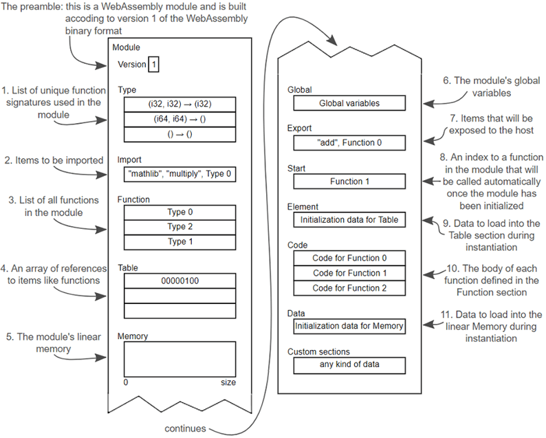 Wasm module structure
